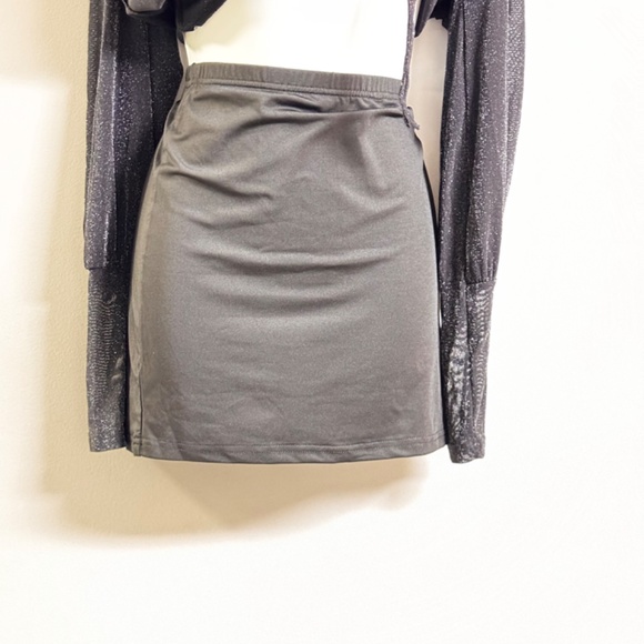 2pc Long Sleeve Bodycon Sheer Mesh Dress new without tag - Picture 3 of 6